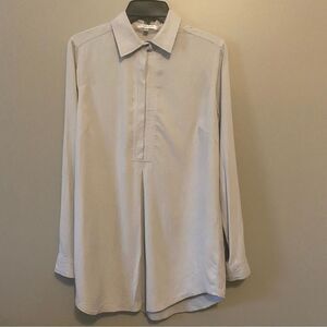 Tyler Boe Tina Long Sleeve Silk Blouse Tan Taupe Women's Top Sz XS